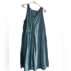 Elegant Light Teal Color Button-Down Dress